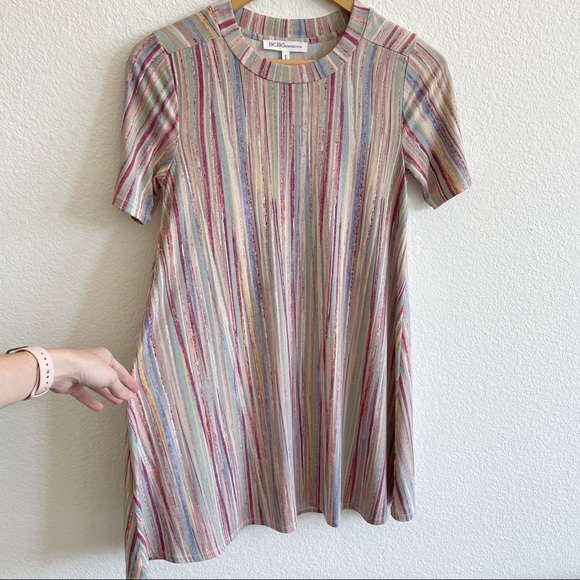 BCBG Multicolor Striped Swing Dress - Small - Picture 2 of 7
